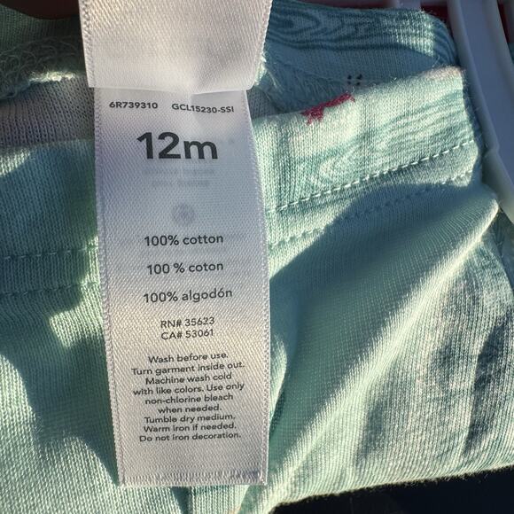 CARTER'S GIRLS PAJAMA SET COMBO 4 PCS 2 TOPS 2 PANTS CHRISTMAS PINK SIZE 12MO - Picture 5 of 5